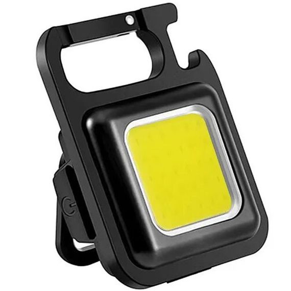 Ліхтарик-брелок акумуляторний LED з карабіном SH-031, Чорний | Зображення 1