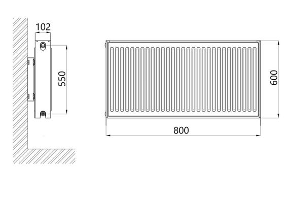 Радіатор сталевий Thermo Alliance IMAS 22 тип 600x800 мм бічне підключення (TAI22600800K) | Зображення 1