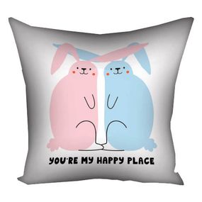 Подушка габардинова з принтом You're my happy place 40x40 (4P_23NY046)