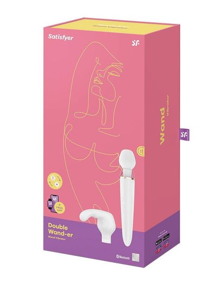 Смарт вібромасажер Satisfyer Double Wand-er — змінна насадка, глибока вібрація, керування зі смартфона | Зображення 6