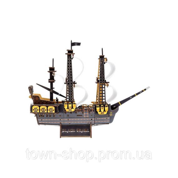 Деревянный 3D конструктор "Пиратский корабль" Puz-00928, 196 деталей | Зображення 3