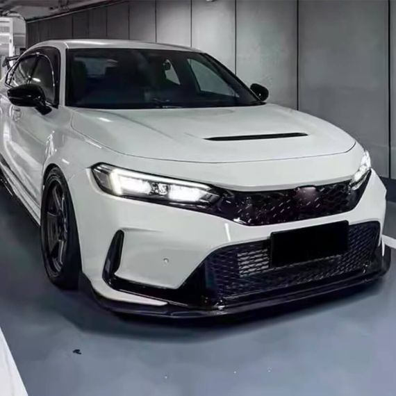 Накладка на передній бампер Lip V2 (Карбон) для Honda Civic HB 2021- рр | Зображення 2
