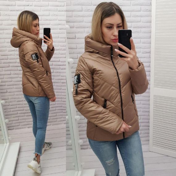 Жіноча демісезонна куртка, арт. 1008, кава | Зображення 6