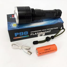 Фонарь ручной металлический X-Balog, Ручной фонарик cob, Фонарь с защитой от пыли YE-45