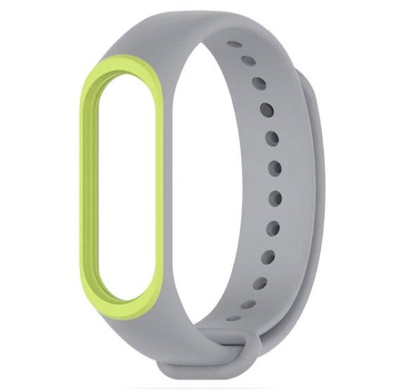 Силіконовий ремінець Primo для фітнес-браслета Xiaomi Mi Band 3 - Grey&Green