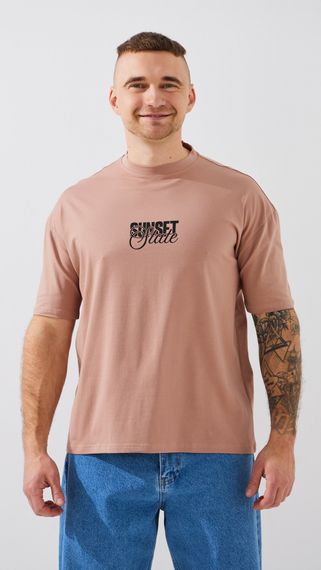 Футболка з принтом чоловіча GENUA G01222-0034 M Світло-бежевий shop (2000999418877)