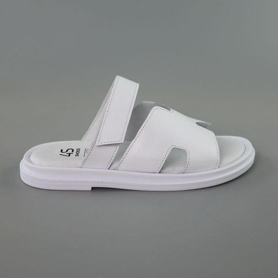 Шльопанці жіночі шкіряні 588877 Білі 36 37 38 39 40 41