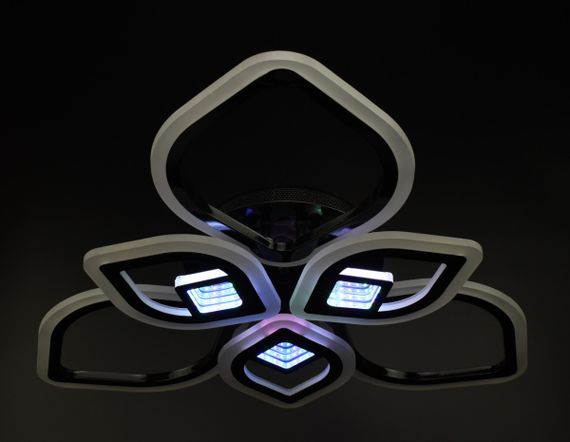 Люстра світлодіодна стельова LED світильник для квартири на стелю лед з пультом 26035 Чорний 10х60х60 см. | Зображення 5