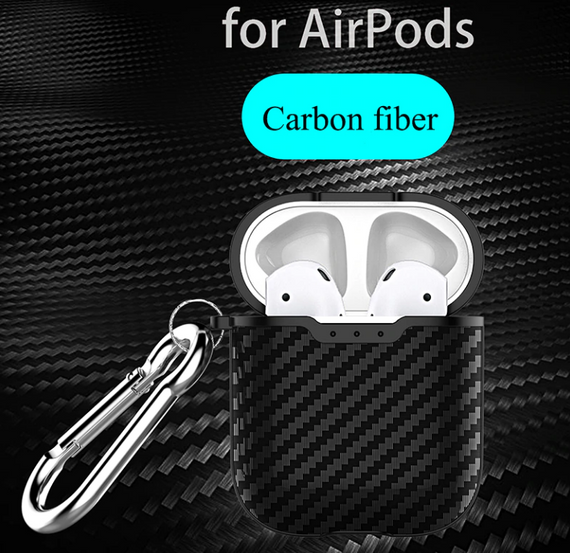 Силиконовый чехол Primo Carbon Fiber для AirPods 2 - Black | Зображення 4
