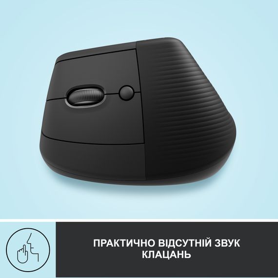 Мишка Logitech Lift Left Vertical Ergonomic Wireless/Bluetooth Graphite (910-006474) | Зображення 4