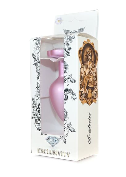 Анальна пробка Boss Series Plug Jewellery Pearl Pink Heart, прозора | Зображення 3