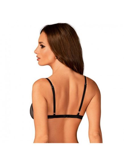 Бюстгальтер сіточкою з мереживною оккантівкою Obsessive Mibelia чорний, XS/S sexstyle | Зображення 2