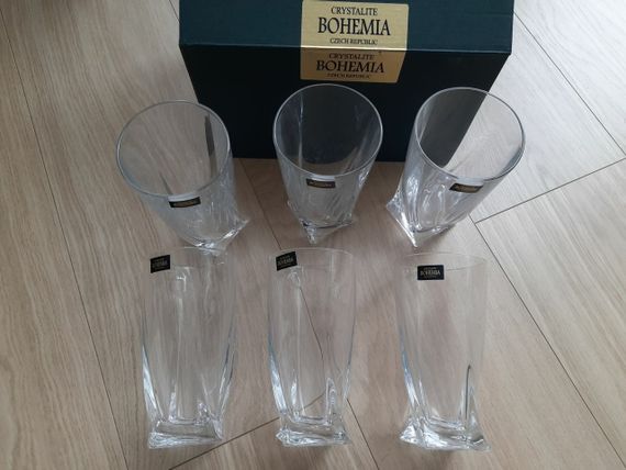 Набір високих склянок Bohemia Quadro 2k936/99A44/350, 350 мл, 6 шт, скляні, для напоїв | Зображення 9