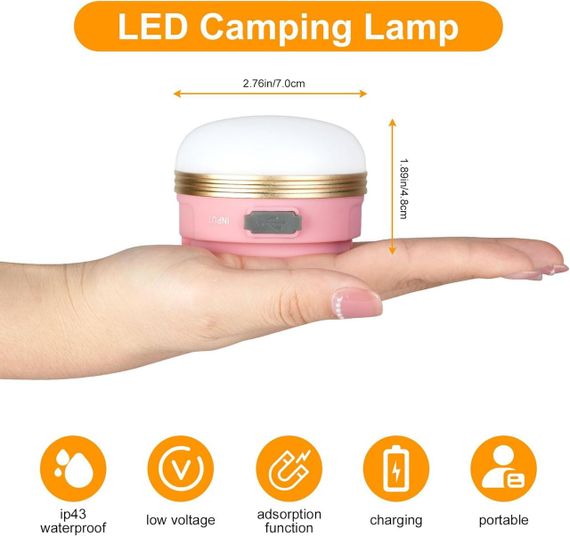 Ліхтар для кемпінгу flintronic, світлодіодний ліхтар для кемпінгу із зарядкою від USB, з магнітною основою, у | Зображення 3