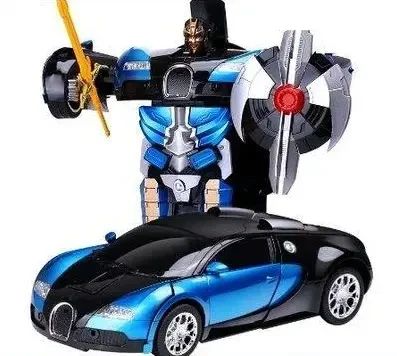 Машинка Трансформер Bugatti Size 18 см Robot Car синяя с пультом | Зображення 2