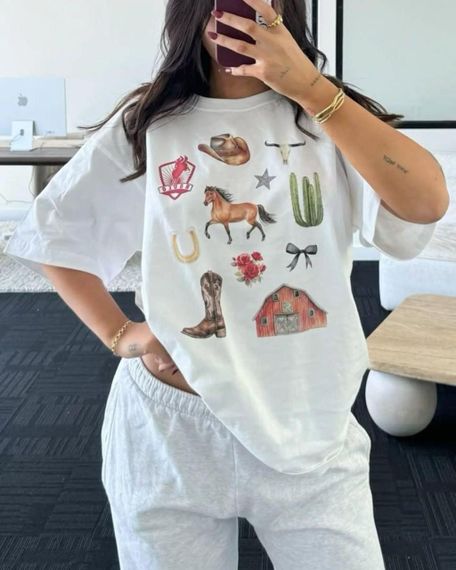 Футболка женская с принтом повседневная S Белая