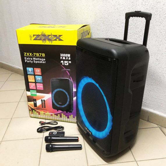 Колонка з динамічним LED підсвічуванням ZXX-7878 72х42х35см 600 Вт, Музичну колонку з мікрофоном YQ-62 | Зображення 1