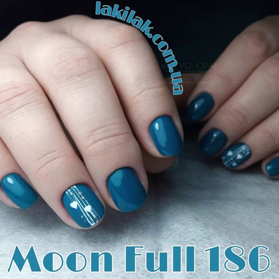 Гель-лак Moon Full №186 темно-бирюзовый 8мл