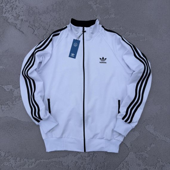Кофта на блискавці Adidas біла