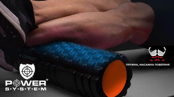 Масажний ролик (роллер) Power System PS-4050 Fitness Foam Roller Black/Orange (33x15см.) | Зображення 2