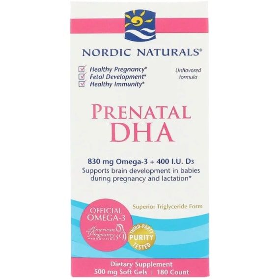 Омега 3 Nordic Naturals Prenatal DHA 500 mg 180 Soft Gels Unflavored NOR-01748 | Зображення 2