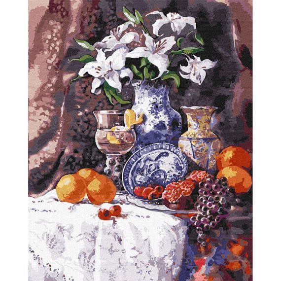 Картина по номерам "Белоснежные лилии" ©Catrin Bespaliuc Идейка KHO2934 40х50 см