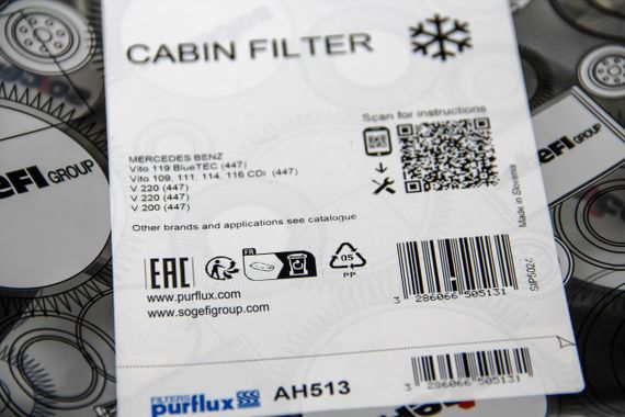 Фільтр салону MB W447 14-, PURFLUX (AH513) | Зображення 1