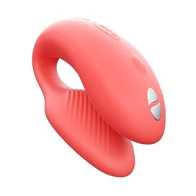 Смарт-вібратор для пар We-Vibe Chorus Crave Coral, сенсорне керування вібраціями стисненням пульта Sex Aura