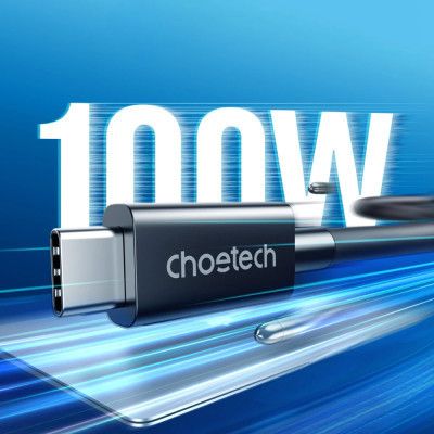 Дата кабель USB-С to USB-С 0.8m Thunderbolt4 40Gbps Power Delivery 100W 8K60Hz Choetech (A3010-BK) | Зображення 2