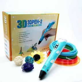 3D ручка з LCD дисплеєм та набором еко пластику для 3Д малювання 3D Pen Blue