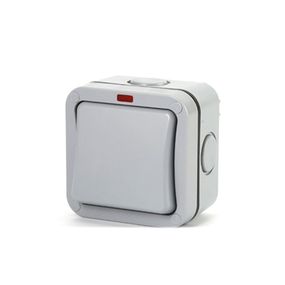 Вимикач одинарний зовнішнього монтажу, водонепроникний, IP66, AC: 110-250V, 10A, White