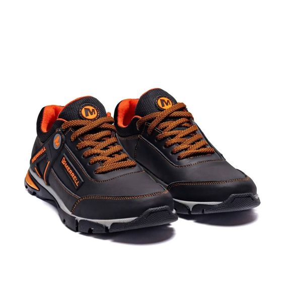 Демісезонні шкіряні кросівки MERRELL колір чорний/помаранчевий | Зображення 1