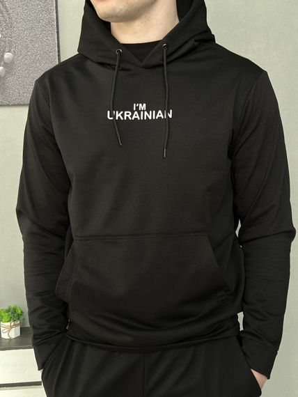 Демісезонний костюм чорний худі/штани  + жилетка I'm Ukrainian | Зображення 4