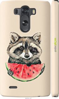 Чохол на LG G3 dual D856 Єнотик з кавуном "4605c-56-2448"
