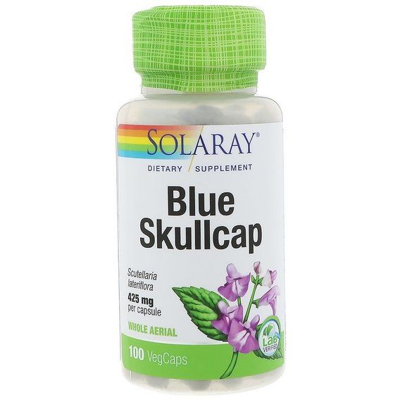 Комплекс для профілактики дихальної системи Solaray Blue Skullcap 425 mg 100 Veg Caps SOR-01560