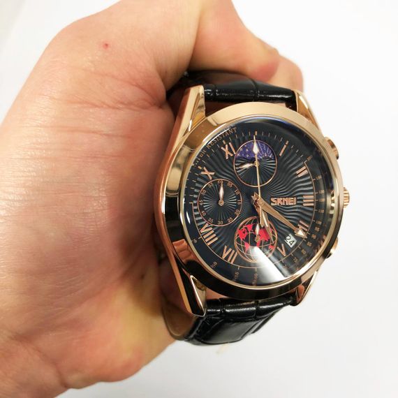 Елегантні годинники для чоловіків SKMEI 9236RGBK, Чоловічі наручні годинники незвичайні стильні CY-44 | Зображення 8