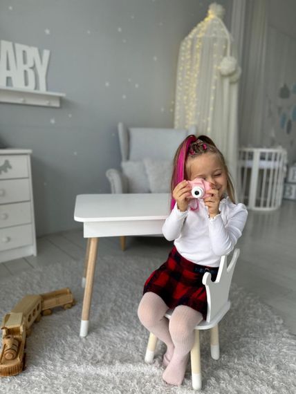 Дитячий столик і стільчик корона білий. Столик із нішею для олівців і розмальовок | Зображення 5