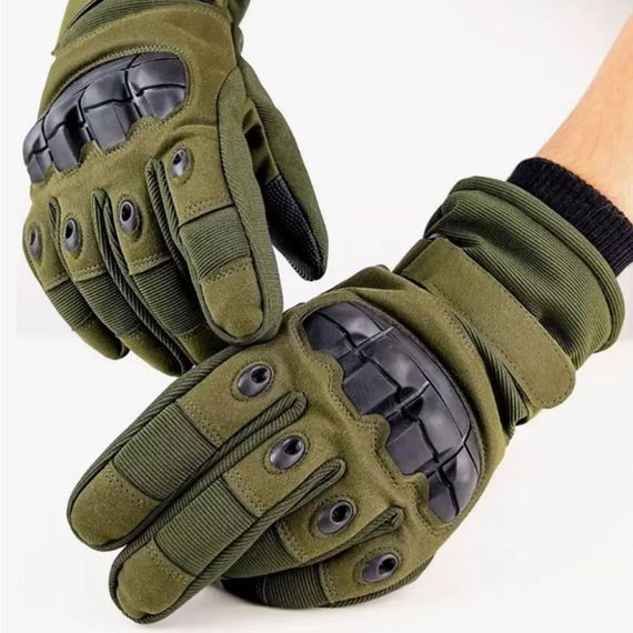 Зимові тактичні рукавиці з сенсорним пальцем, Розмір L / Повнопалі водонепроникні рукавички на хутрі