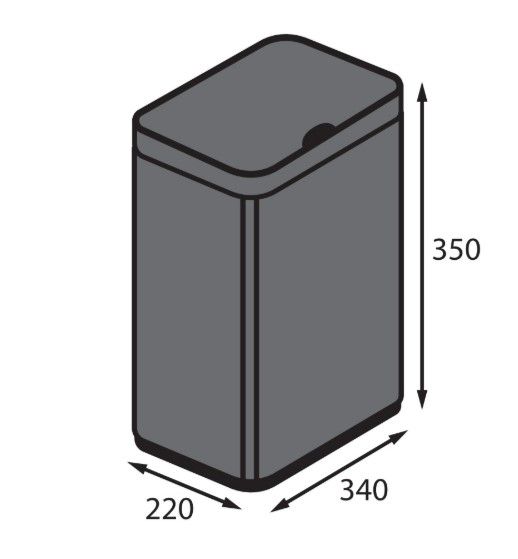 Відро для сміття сенсорне прямокутне Koer TC-020212-07 12 л графіт (KR5585) | Зображення 1