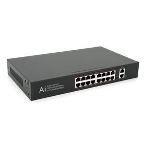 POE коммутатор Merlion 16 POE 10/100 + 2 RJ45 10/100/1000 + встроенный БП 52V
