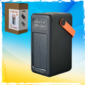 PowerBank 100000mAh, потужний павербанк 100000mAh. Сонячна батарея, LED-лампа, з кабелями