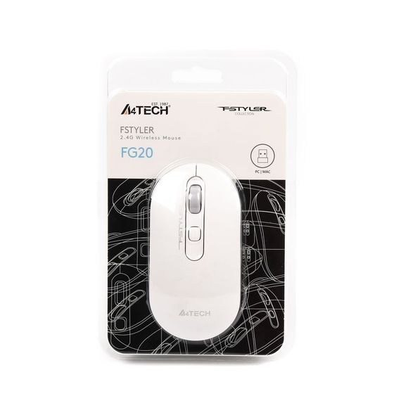 Миша бездротова A4Tech Fstyler FG20 (White),  USB, колір білий | Зображення 5