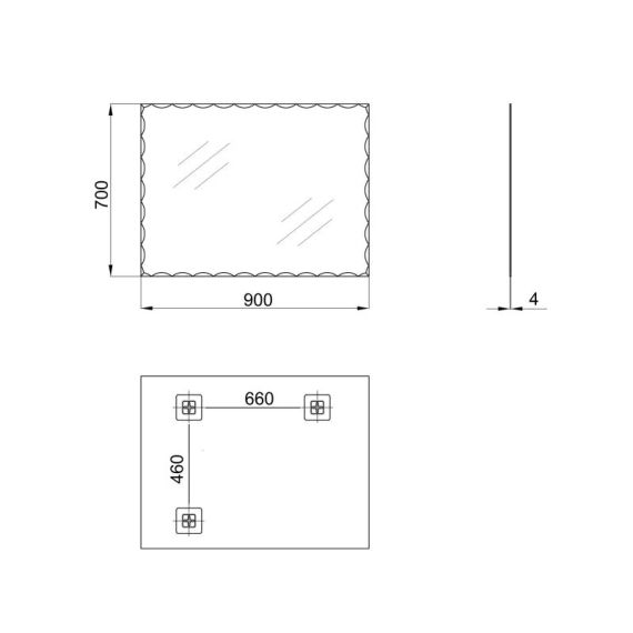 Дзеркало Lidz Wawel 140.07.12 (2) 700х900 настінне прямокутне LD78WA7090 | Зображення 1