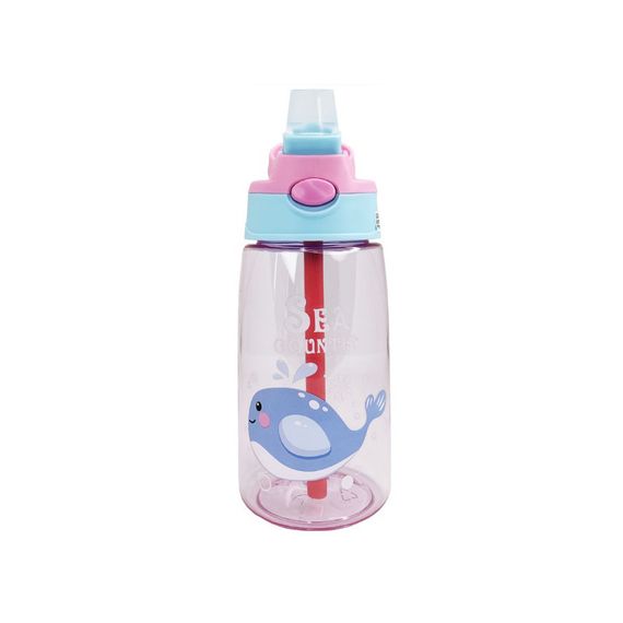 Дитячий поїльник із трубочкою «Морські мешканці Кит» MGZ-0303-4, 480 мл | Зображення 1