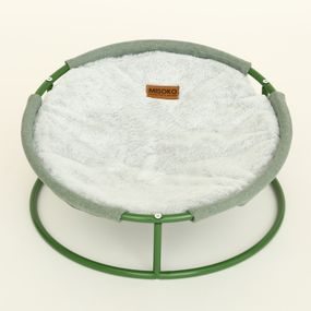 Складаний лежак для домашніх тварин MISOKO Pet bed round plush, 45x45x22 cm, light green