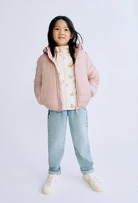 Дитяча демісезонна стьобана куртка для дівчинки H&M 98-104 см Рожева (26040701B)