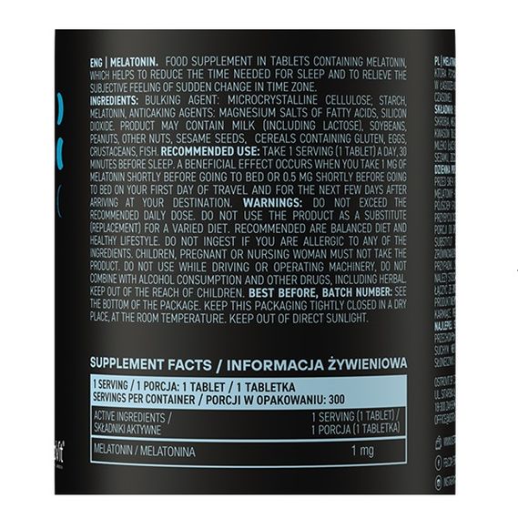 Мелатонин для спорта OstroVit Melatonin 300 Tabs | Зображення 1