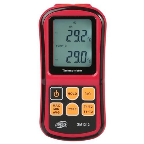 Термометр цифровий двоканальний -250-1767°C BENETECH GM1312 | Зображення 3