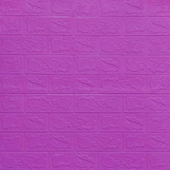Декоративна 3D панель самоклейка під цеглу Пурпурний 700х770х3мм (014-3) SW-00000863