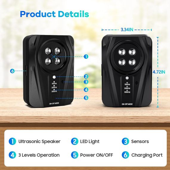 Антилай, пристрій відлякування собачого лаю, Автоматичні пристрої проти гавкання для собак 10 м, | Зображення 4